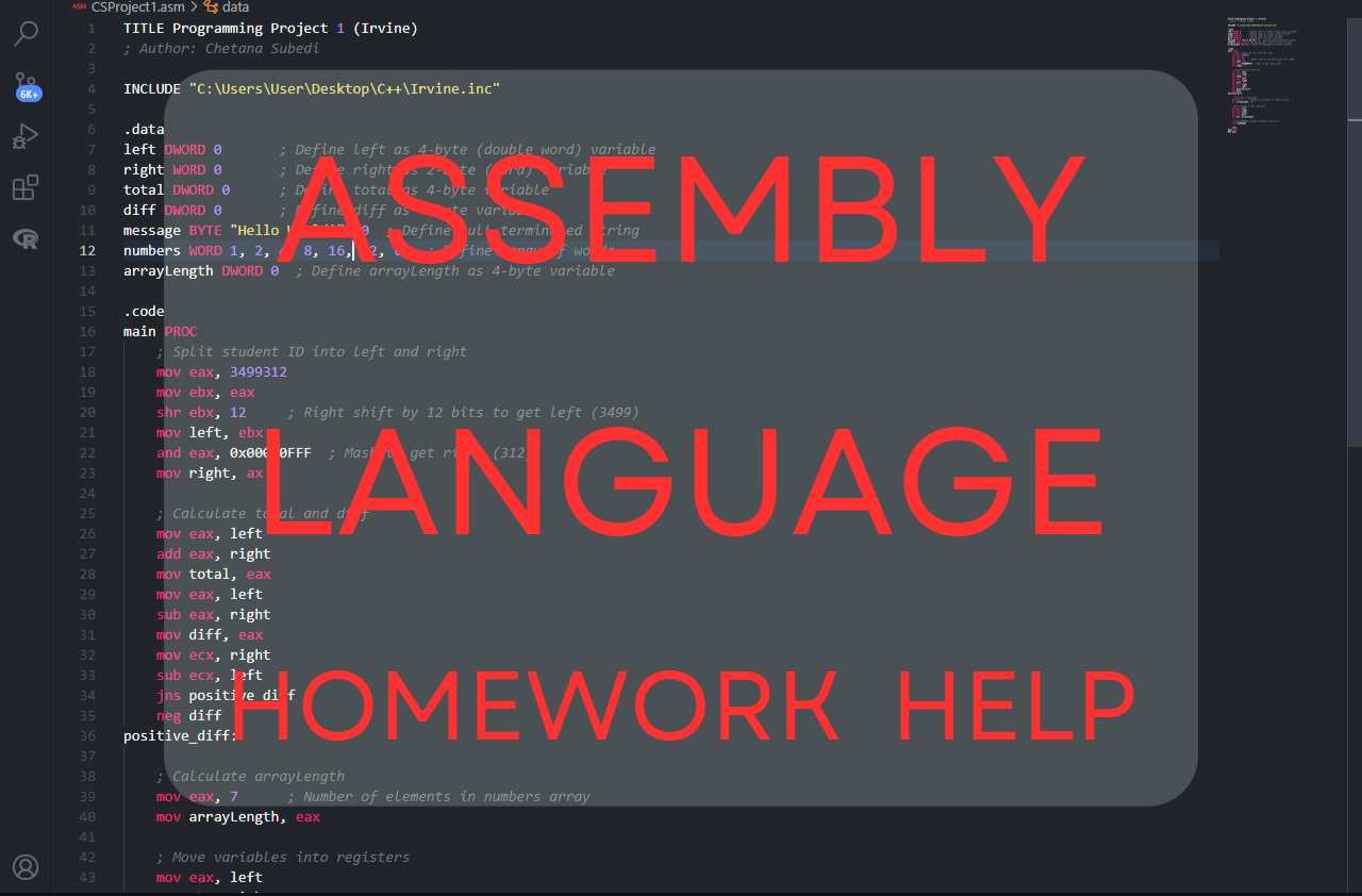 assembly language homework help